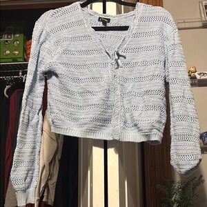 Light Blue Knit Bow Sweater